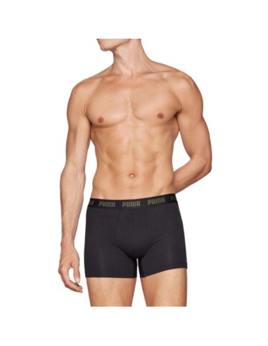 Puma Men's Boxer Briefs 2Pack Khaki Black Comfortable Cotton