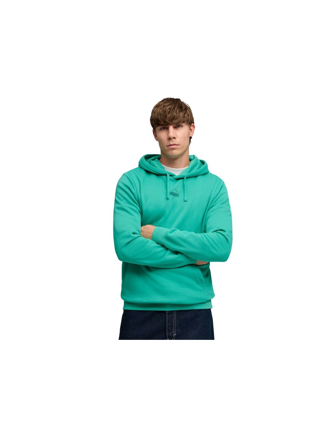 Puma ESS No 1 Logo Centered Hoodie Green 692914 40