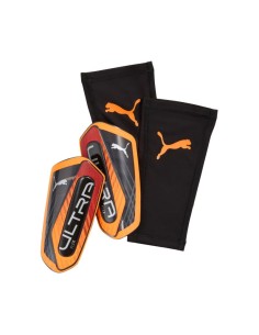 Puma Ultra Light Sleeve Heat Fire Football Shin Guards Orange 30989 05