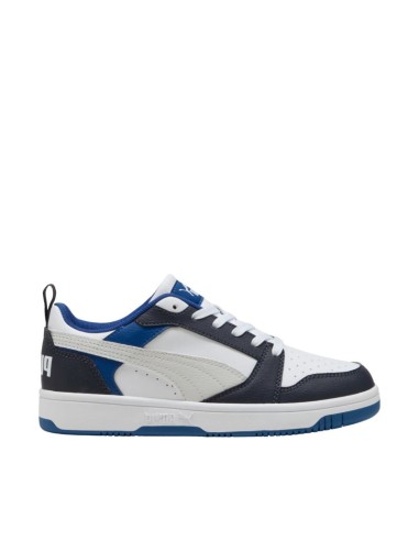 Puma Rebound V6 Lo Mid kids' shoes white and blue 393833 28