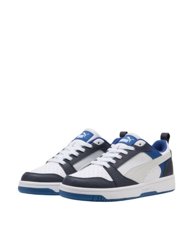 Puma Rebound V6 Lo Mid kids' shoes white and blue 393833 28