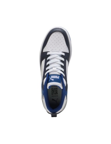 Puma Rebound V6 Lo Mid kids' shoes white and blue 393833 28