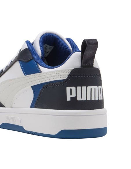Puma Rebound V6 Lo Mid kids' shoes white and blue 393833 28