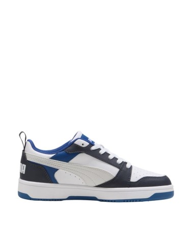 Puma Rebound V6 Lo Mid kids' shoes white and blue 393833 28