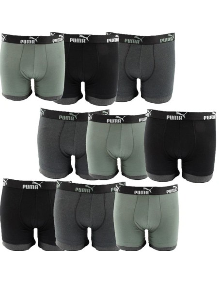 Puma Men's Boxer Briefs 9Pack Black Gray Khaki Comfortable Cotton