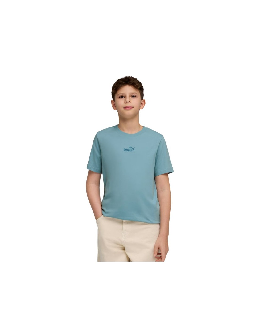Puma ESS Small No 1 Logo Centered Tee for Kids Blue 692975 47