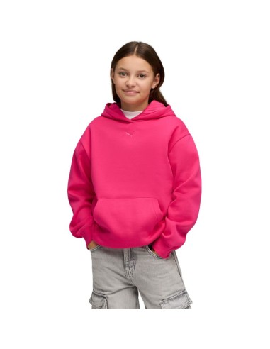 Puma ESS Centered Cat Logo Relaxed Hoodie for Kids Fuchsia 692973 59