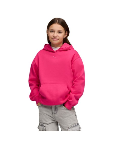 Puma ESS Centered Cat Logo Relaxed Hoodie for Kids Fuchsia 692973 59