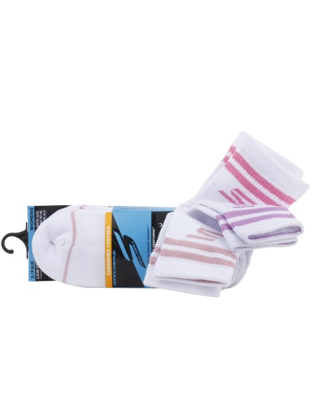 Skechers 3pk Wmns LC PB Varsity Stripe Socks S02643HPWHT