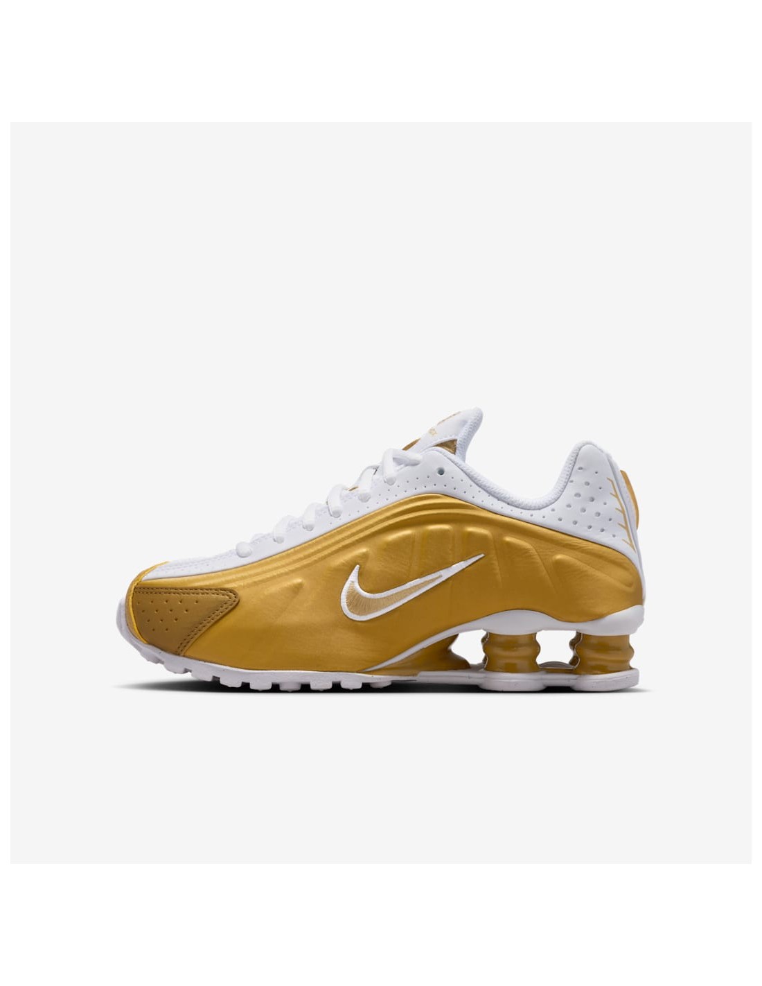 Nike Shox R4 Metallic Gold White GS Sports Shoes CW2626700