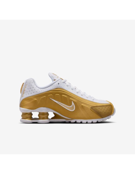 Nike Shox R4 Metallic Gold White GS Sports Shoes CW2626700