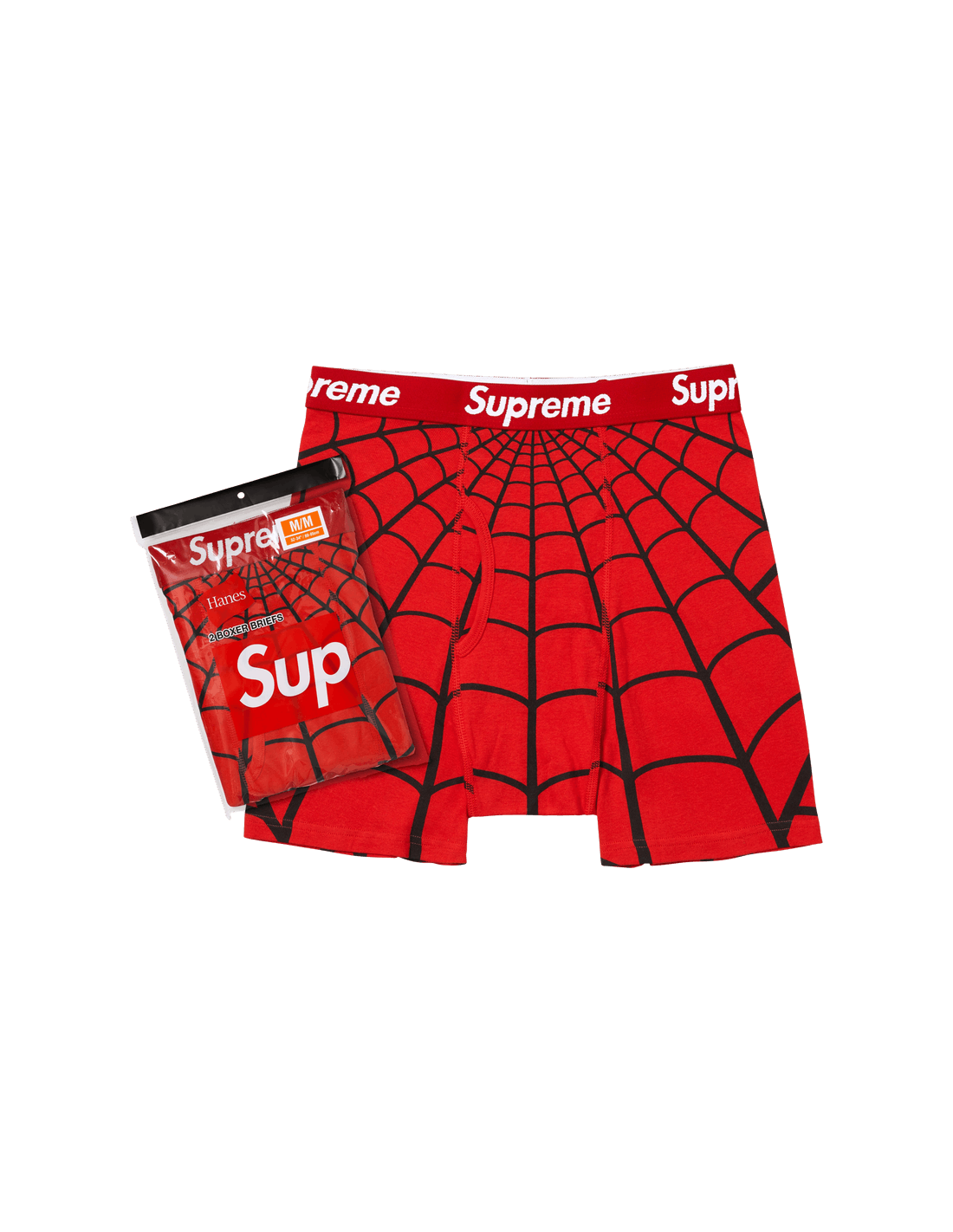Supreme x Hanes SpiderMan Boxer Briefs 2 Pack 'Red' SS26A66RED MBS