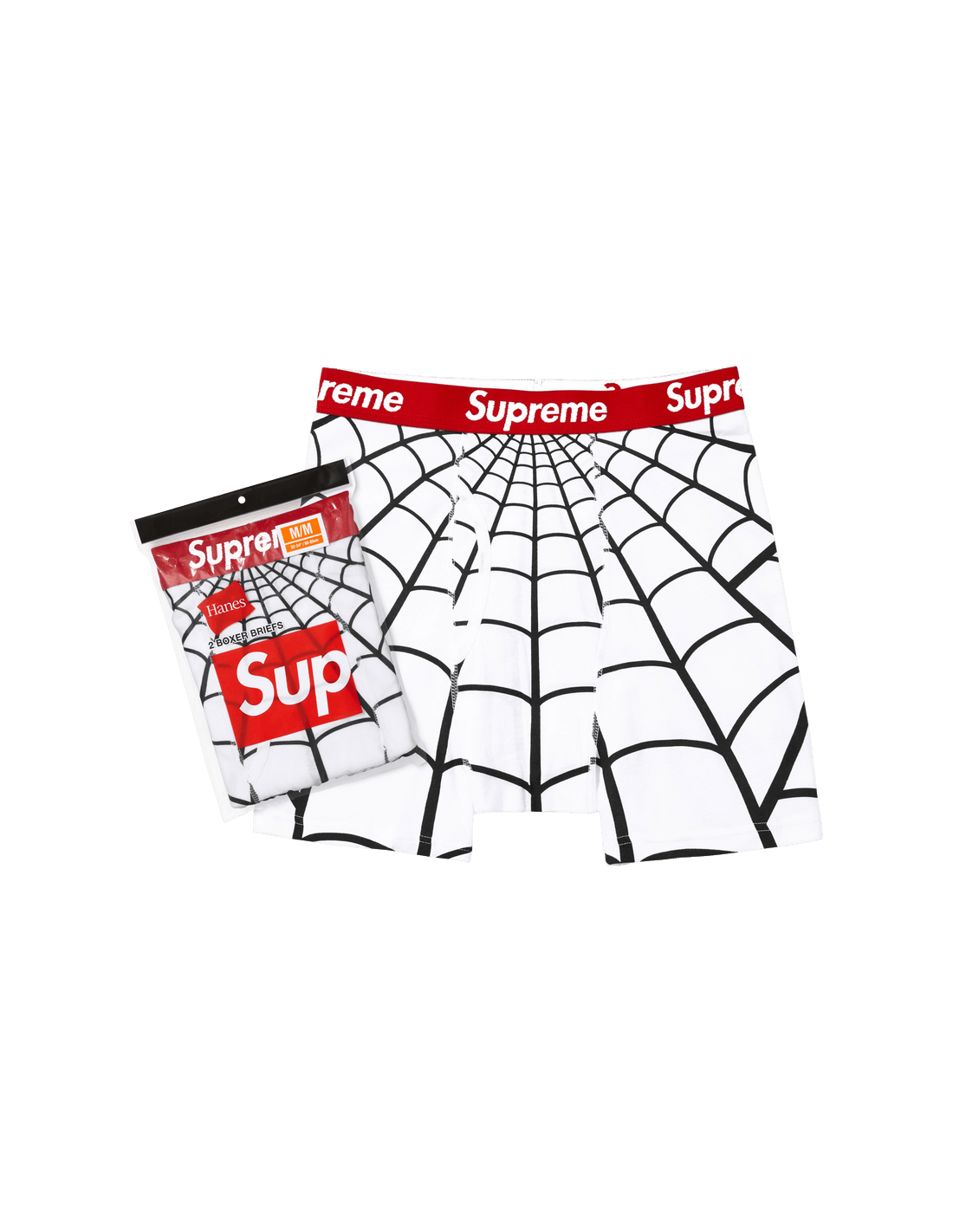 Supreme x Hanes SpiderMan Boxer Briefs 2 Pack 'White' SS26A66WHITE MBS