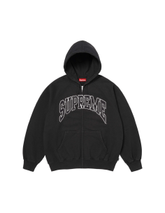 Supreme Cracked Raglan Zip Up Hooded Sweatshirt 'Black' SS26SW81BLACK MBS