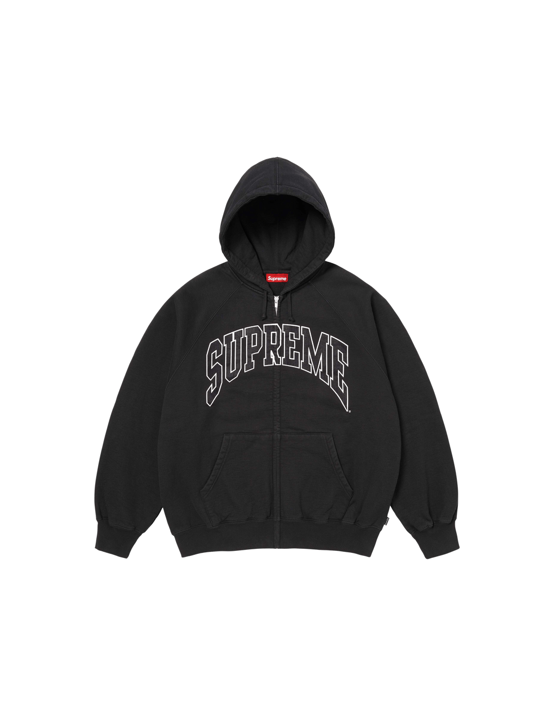 Supreme Cracked Raglan Zip Up Hooded Sweatshirt 'Black' SS26SW81BLACK MBS