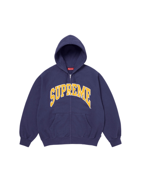 Supreme Cracked Raglan Zip Up Hooded Sweatshirt 'Washed Navy' SS26SW81WASHEDNAVY MBS