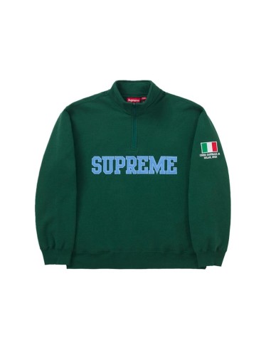 Supreme Milan Shop Flag Half Zip Pullover Green SUPHALFZIPFLAGGREEN MBS