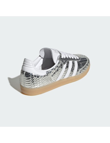 adidas Samba Patent Snakeskin Silver Metallic Women's IH9016 MBS