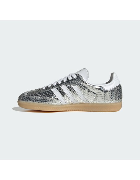 adidas Samba Patent Snakeskin Silver Metallic Women's IH9016 MBS
