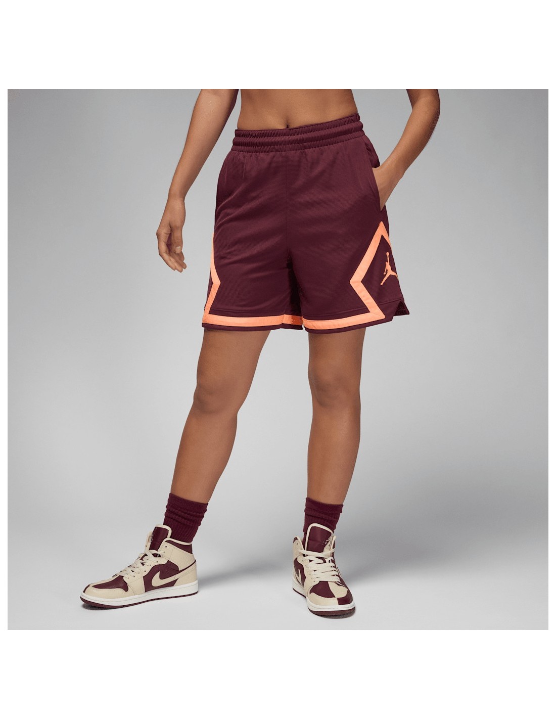 Jordan Sport W Diamond Shorts Night MaroonNight MaroonOrange PulseOrange Pulse FB4588681 MBS