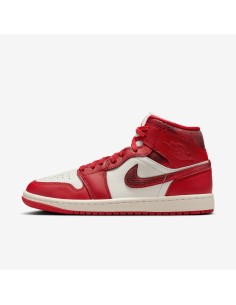 Jordan 1 Mid SE Red Cracked Leather Women's HJ9337106 MBS