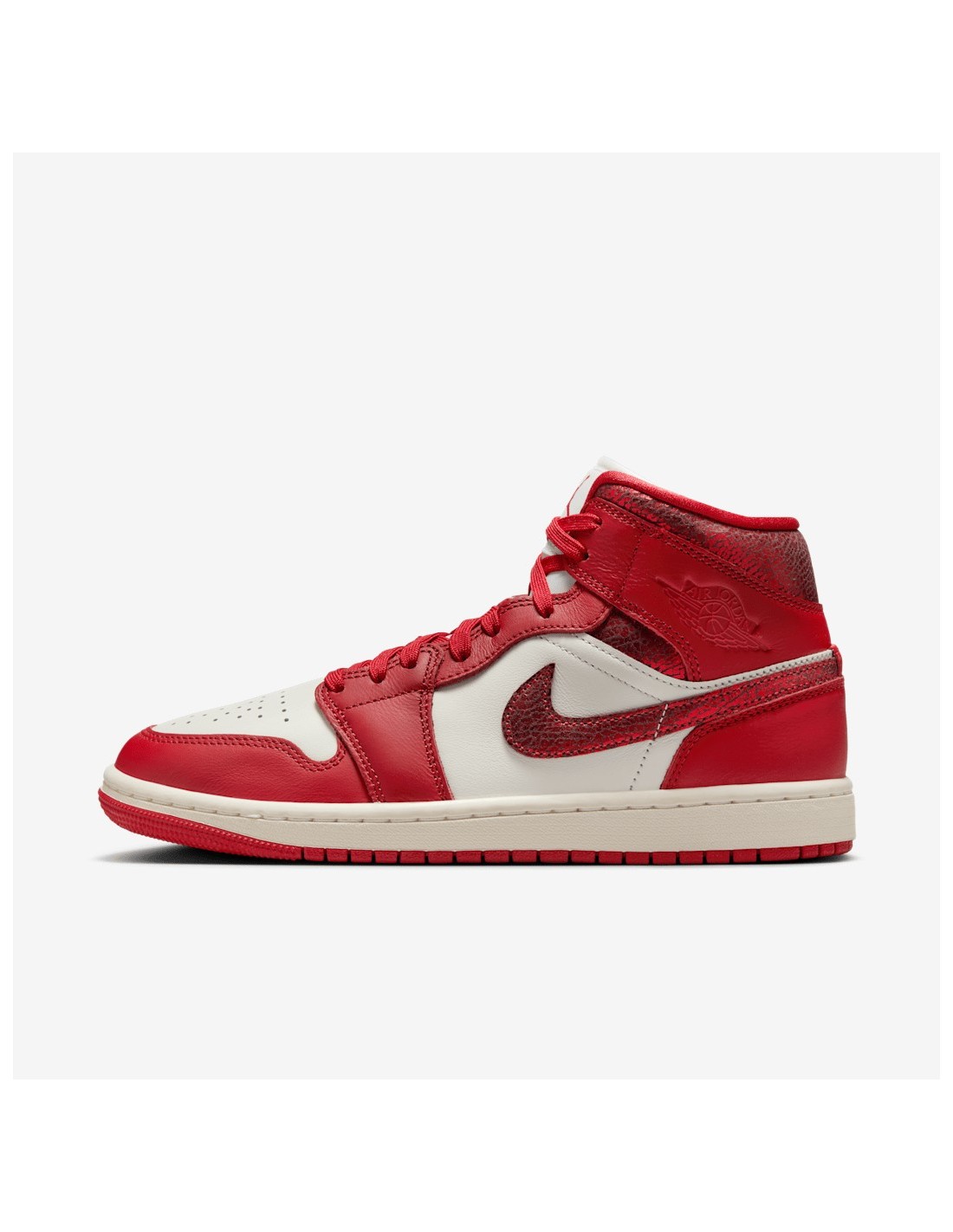 Jordan 1 Mid SE Red Cracked Leather Women's HJ9337106 MBS