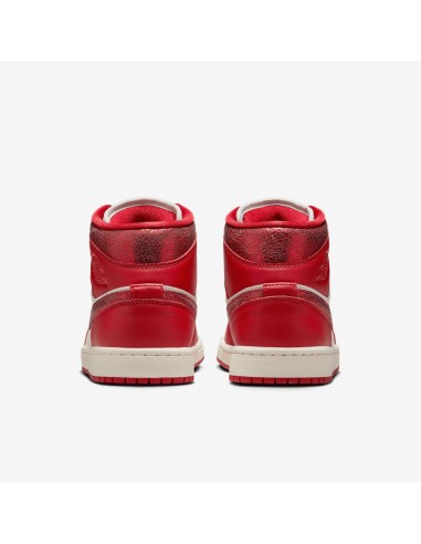 Jordan 1 Mid SE Red Cracked Leather Women's HJ9337106 MBS