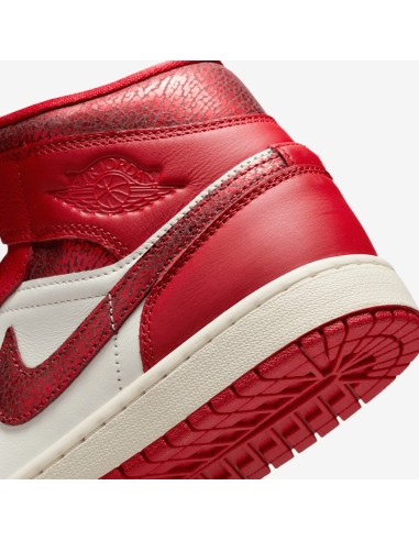 Jordan 1 Mid SE Red Cracked Leather Women's HJ9337106 MBS