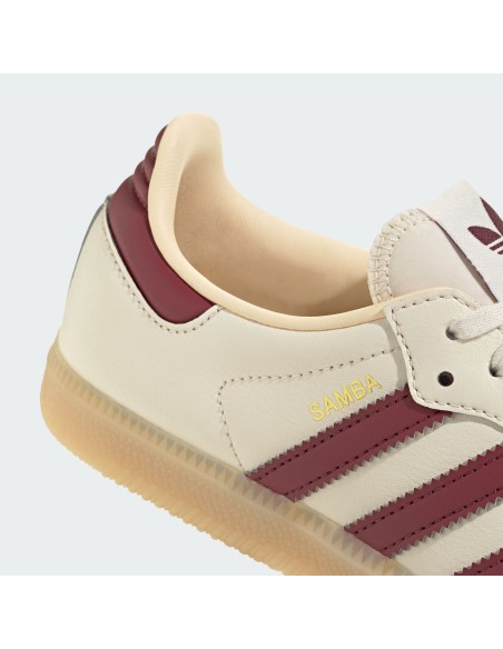 adidas Samba OG Wonder White Shadow Red Gum GS JQ8554 MBS