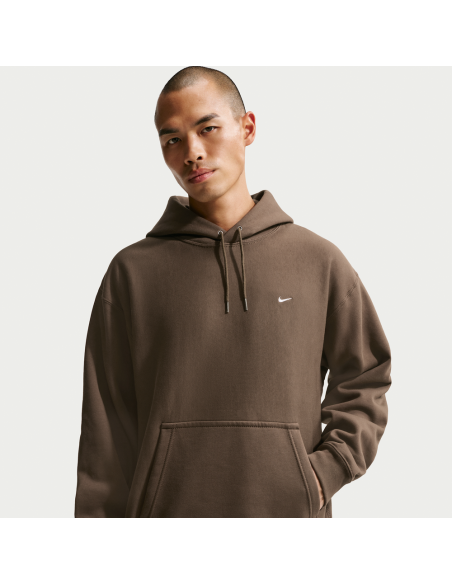 Nike Solo Swoosh Men's Pullover Hoodie Dark HazelWhite HV1082212 MBS