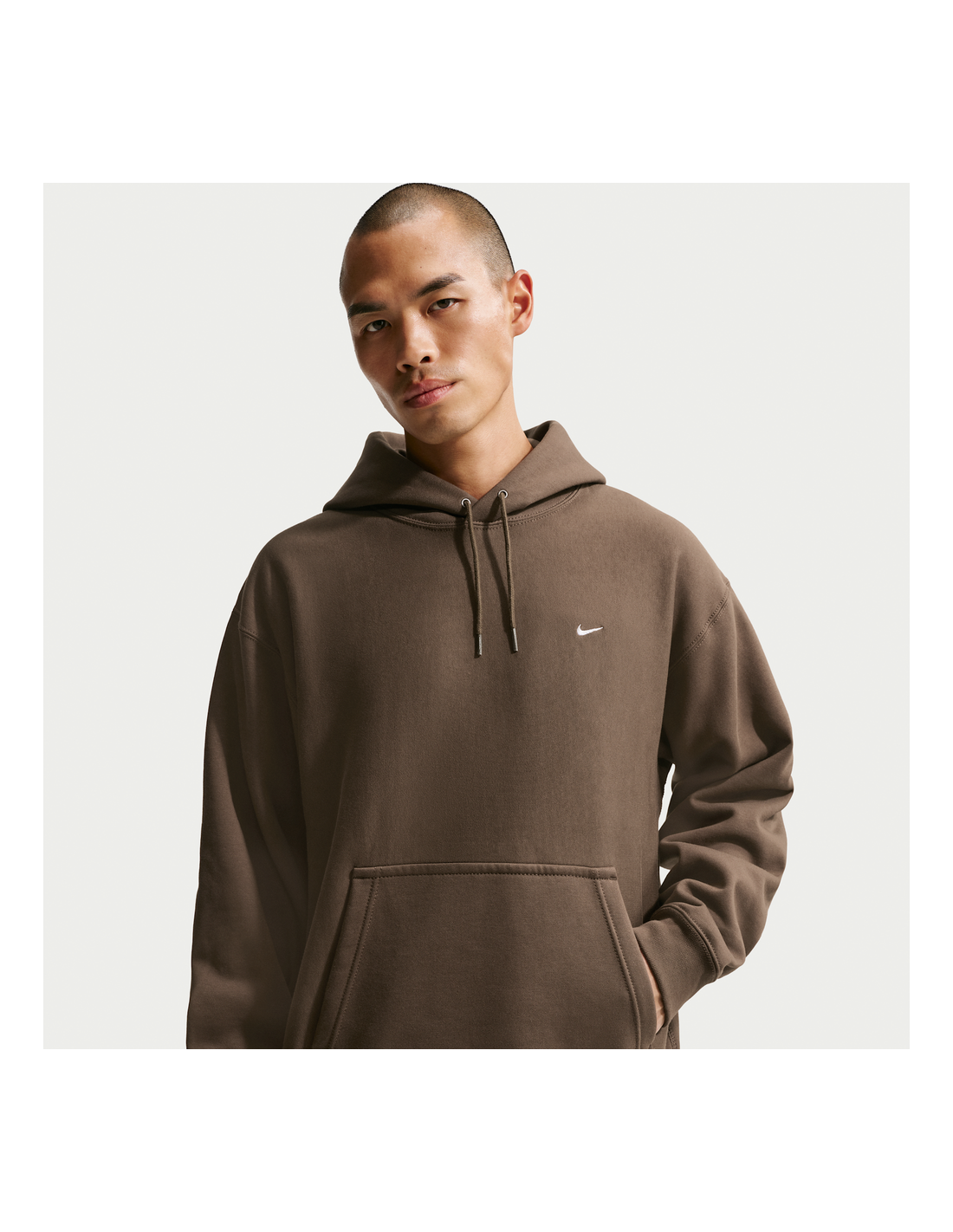 Nike Solo Swoosh Men's Pullover Hoodie Dark HazelWhite HV1082212 MBS