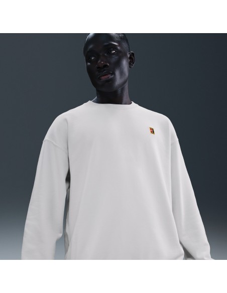 NikeCourt Men's French Terry Crewneck Top Phantom IQ6556030 MBS