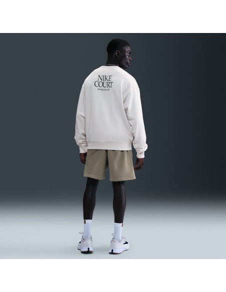 NikeCourt Men's French Terry Crewneck Top Phantom IQ6556030 MBS