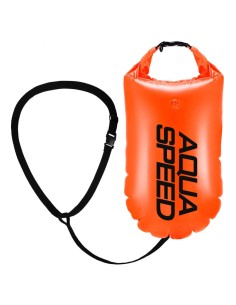 Neon green swimming buoy with container