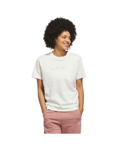 adidas Cursive Wordmark Graphic Women's TShirt White KQ6404