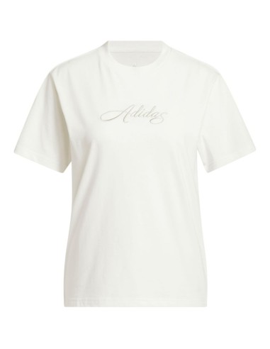 adidas Cursive Wordmark Graphic Women's TShirt White KQ6404