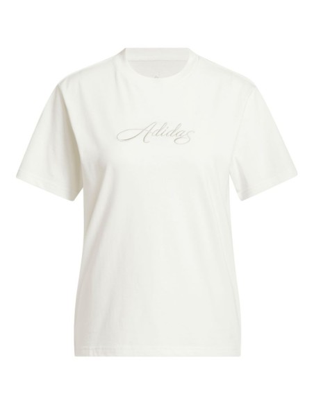 adidas Cursive Wordmark Graphic Women's TShirt White KQ6404