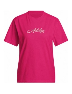 adidas Cursive Wordmark Graphic Fuchsia Women's TShirt KT2611