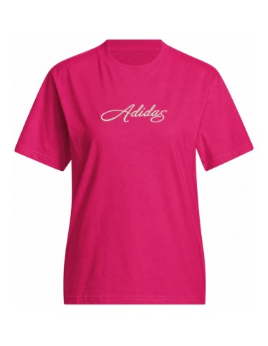 adidas Cursive Wordmark Graphic Fuchsia Women's TShirt KT2611
