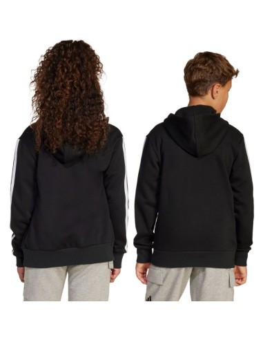 adidas Essentials FullZip Kids' Sweatshirt Black and White JD6494