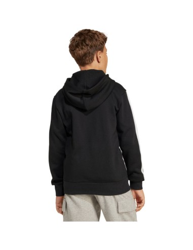 adidas Essentials FullZip Kids' Sweatshirt Black and White JD6494