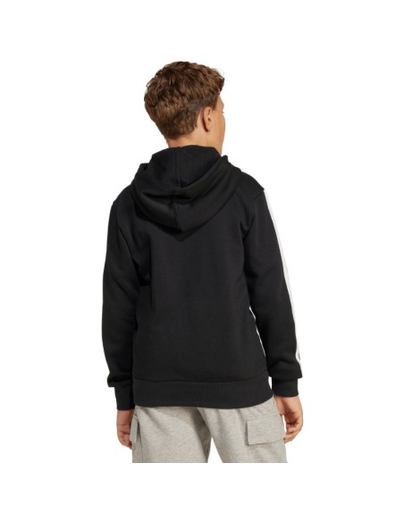 adidas Essentials FullZip Kids' Sweatshirt Black and White JD6494