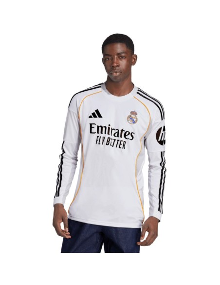 adidas Real Madrid 2526 Long Sleeve Home Men's Jersey White JN8884
