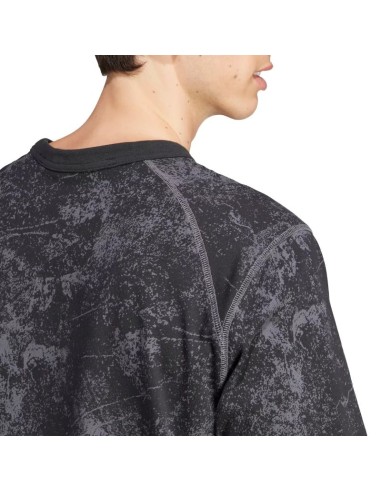 Men's cotton tshirt adidas Adventure Allover Print Tee Black stylish black IJ0711