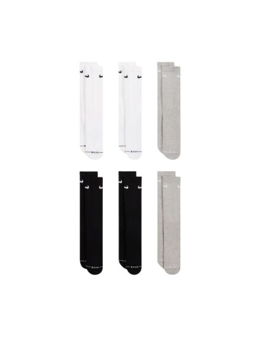 Nike Everyday Elevated Socks 6 Pairs White Black Gray HQ8021 903