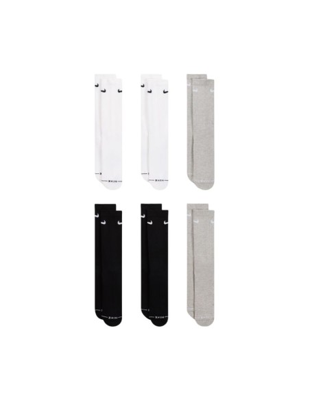 Nike Everyday Elevated Socks 6 Pairs White Black Gray HQ8021 903