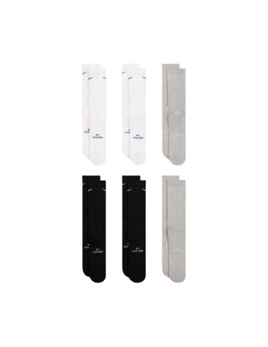 Nike Everyday Elevated Socks 6 Pairs White Black Gray HQ8021 903