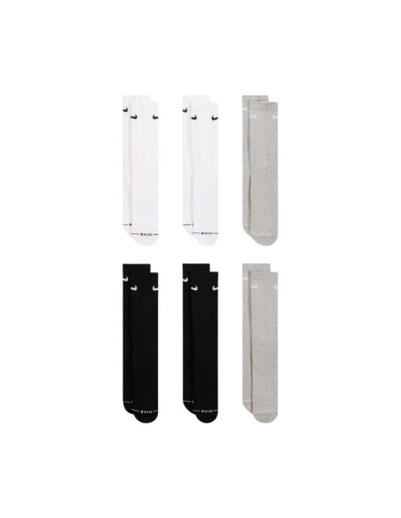 Nike Everyday Elevated Socks 6 Pairs White Black Gray HQ8021 903