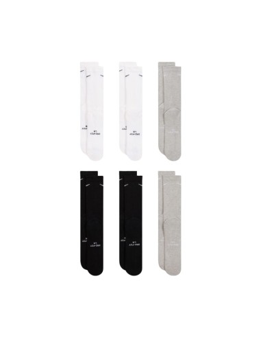 Nike Everyday Elevated Socks 6 Pairs White Black Gray HQ8021 903