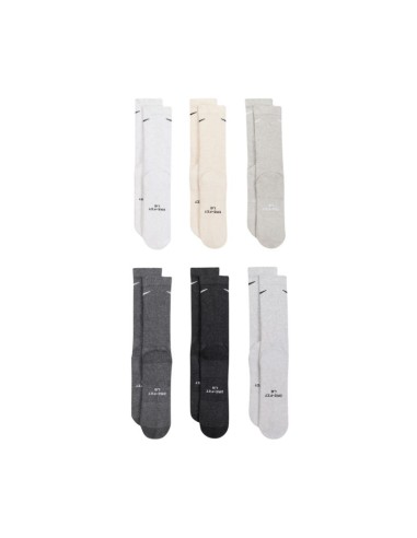 Nike Everyday Elevated Socks 6 Pairs Gray Cream HQ8021 904